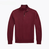 Mesh-Knit Cotton Quarter-Zip Sweater