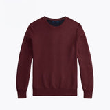Mesh-Knit Cotton Crewneck Sweater