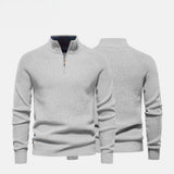 16 - Zip Cable-Knit Wool Knit Sweater