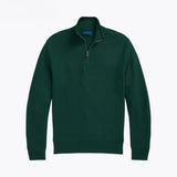 Mesh-Knit Cotton Quarter-Zip Sweater