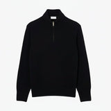 Zipped High Neck Carded Wool Sweater