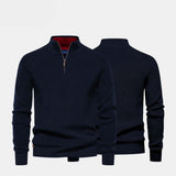 16 - Zip Cable-Knit Wool Knit Sweater
