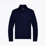 Cable-Knit Cashmere Quarter-Zip Jumper