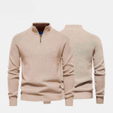 16 - Zip Cable-Knit Wool Knit Sweater