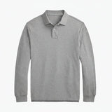 Mesh Long-Sleeve Polo Shirt