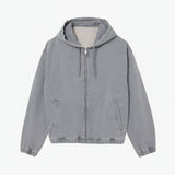 Washed Effect Denim Hooded Jacket