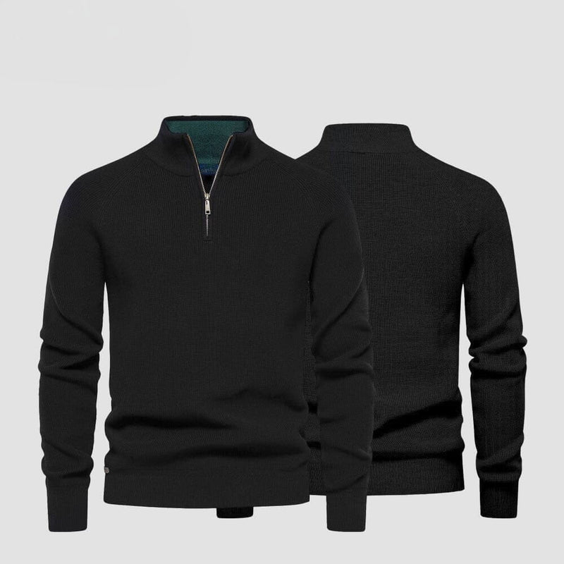16 - Zip Cable-Knit Wool Knit Sweater