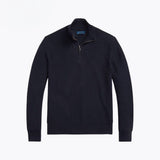 Mesh-Knit Cotton Quarter-Zip Sweater