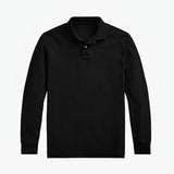 Mesh Long-Sleeve Polo Shirt