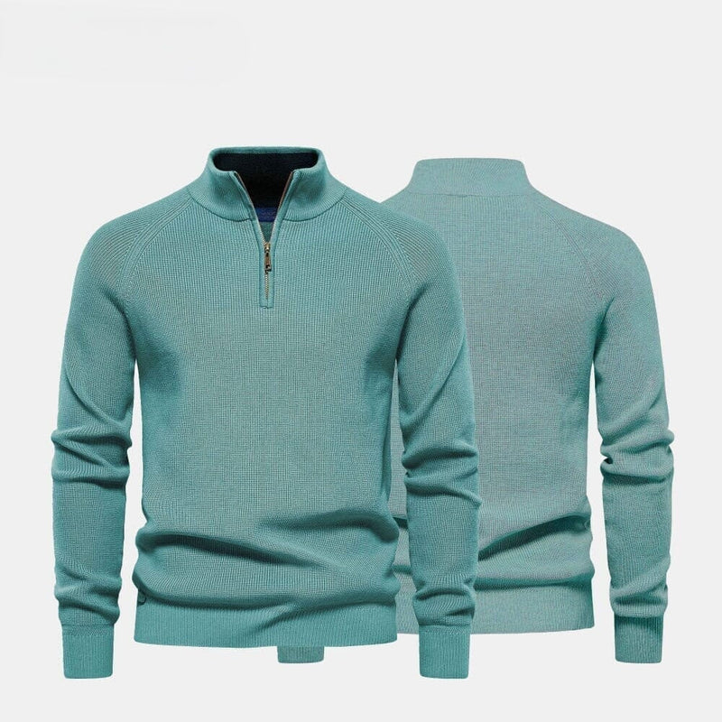 16 - Zip Cable-Knit Wool Knit Sweater